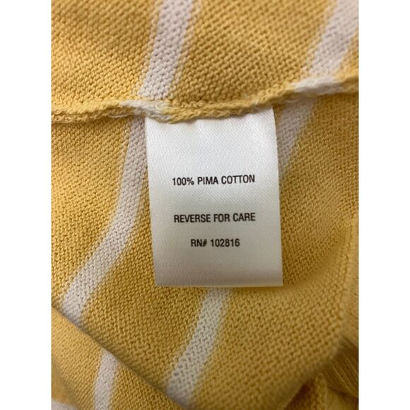 Garnet Hill easy cotton sweater tee striped crewneck sweater - Picture 4 of 8